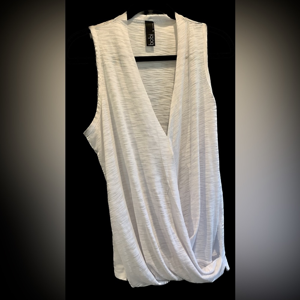 Bobi Los Angeles Tunic Tank Top M Faux wrap WHITE top 
Women’s Medium (8-10)